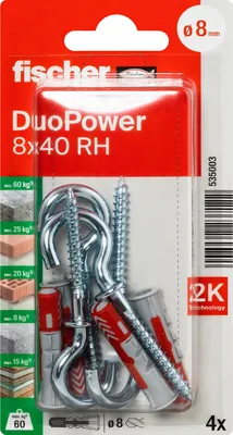 Produktbild von fischer Allzweckdübel DuoPower 8 x 40 RH, 4 Stück