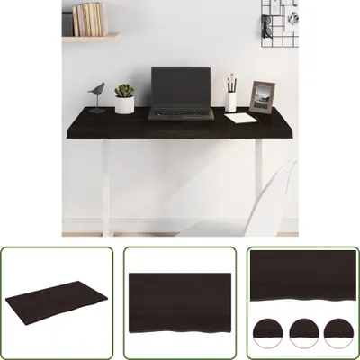 Produktbild von The Living Store Tischplatte Dunkelbraun 100x60x2 cm Massivholz Eiche Behandelt