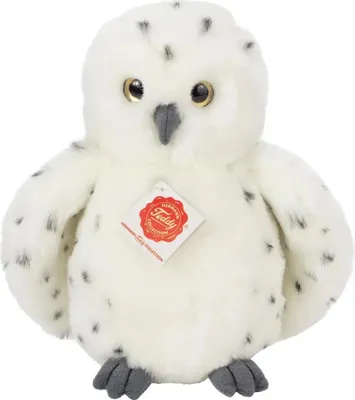 Image de Teddy Hermann, chouette des neiges, 20 cm – Peluche en tissu doux, passe au sèche-linge.