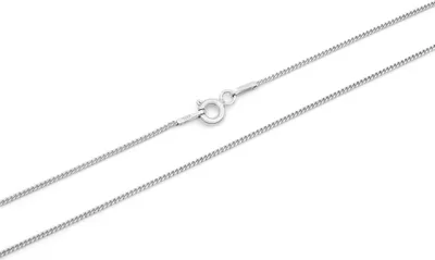 Produktbild von Panzerkette 925 Sterling Silber rhodiniert 1mm breit Länge wählbar 36 40 45 50 55 60 cm Silberkette anlaufgeschützt Halskette Kette Damen Herren (55)