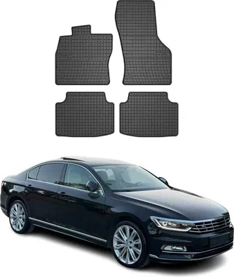 Image de Tapis de Sol pour VW Passat B8 2015-2023 Caoutchouc Noir 4Pcs