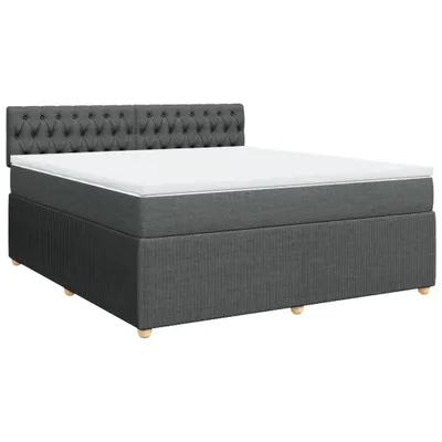 Produktbild von vidaXL Boxspringbett mit Matratze Dunkelgrau 180x200 cm Stoff