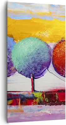 Produktbild von Bild auf Leinwand - Leinwandbild - Bäume Wiese Sommer - 65x120cm - Wand Bild - Wanddeko - Leinwanddruck - Bilder - Kunstdruck - Wanddekoration - Leinwand bilder - Wandkunst - PA65x120-4110