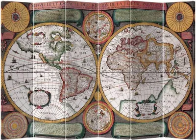 Image de Fine Asianliving Paravent Séparation de pièce Mur espagnol Room Divider Séparateur de pièce L240xH180cm Toile imprimée Protection visuelle double face -203-405