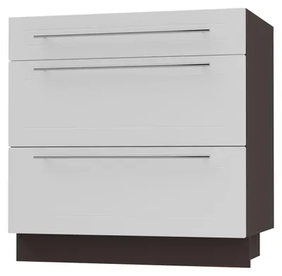 Produktbild von Schubladenunterschrank KVANTUM Teilauszug 80cm Korpus- & Frontfarbe wählbar (Q-D3M/80),weiß matt,lava