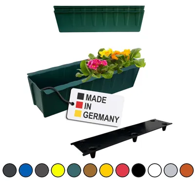Produktbild von BURI 2 Euro-Paletten Blumenkästen-Einsätze inkl. Bewässerungsmatte | 37,3cm Dunkelgrün | Pflanzkasten für Europalette Palette | Balkonkasten | Blumentopf | aus stabilen Kunststoff |  Germany