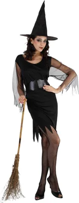 Produktbild von Damen-Hexenkostüm für Halloween schwarz Einheitsgröße (40)