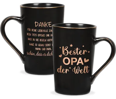 Zdjęcie produktu dla Kubek "Dziadek", napis "Najlepszy dziadek na świecie", prezent, 400 ml, czarny
