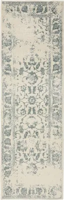 Produktbild von benuta Vintage Teppich Wohnzimmer Suki Creme/Mint 80x240 cm Läufer Wohnzimmerteppich Schlafzimmer weich orientalisch Rechteckig