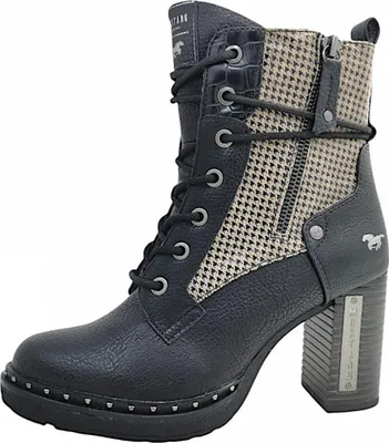 Imagen del producto de Botines de cordones Mustang para mujer, modelo D1, color negro