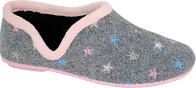 Produktbild von Sleepers - Damen Hausschuhe "Aria", Sternmotiv, Jerseyware DF2465 (37 EU) (Grau/Pink)