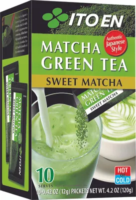 Produktbild von ITO EN Instant-Matchapulver gesüßt im Sachet 10x12g Packung 120g