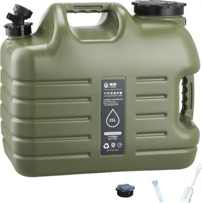 Produktbild von 25L BPA-freier Wasserkanister, robust mit Hahn und Doppelgriff, ideal für Camping und Outdoor