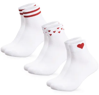 Produktbild von Occulto Damen Quartersocken 3er Pack (Modell: Gianna) MiniLove 35-38