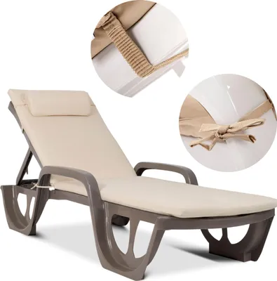 Zdjęcie produktu dla Bazkar MADERA Poduszka ogrodowa na leżak z zagłówkiem 190x55cm S-17 Wygodny materac na leżankę