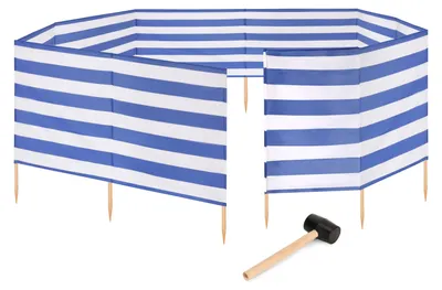 Produktbild von Garronda Strand Windschutz Sichtschutz 15m lang plus Gummihammer GAEX001 (Streifen, 15 m)