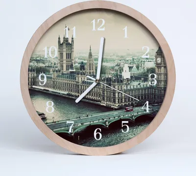 Produktbild von Holzuhr 30fi cm wanduhr - London city