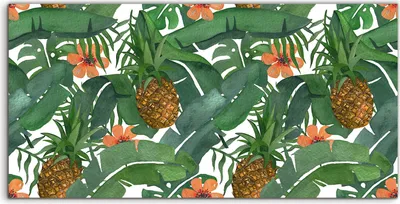 Produktbild von Coloray Acrylbild 100x50  Wandbild Acrylbilder Foto Bild Tropisch Blätter Ananas Obst