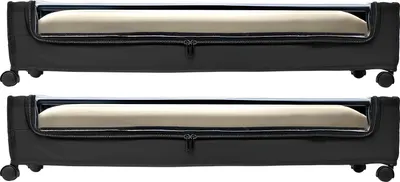 Produktbild von SucceBuy Unterbettkommode aus strapazierfähigem Oxford-Gewebe, 2er-Set, rollbar (770 x 470 x 173 mm), Unterbettbehälter mit durchsichtigem Deckel, praktische Aufbewahrungsbox für Kleidung und Schuhe