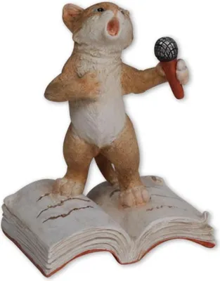 Image de Leo le chanteur, figurine d'animal rigolote en polyrésine, 9 cm, décoration