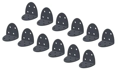 Image de Alberts 841744 Raccord d'angle, Ovado, gris graphite plastifié, 50 x 50 x 40 mm, set de 12 pièces