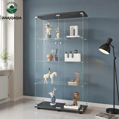Produktbild von Glasvitrine - LED-Beleuchtung - Doppelgläserne Türen - 4 Fachern