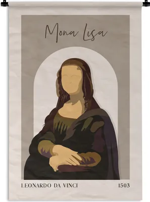 Produktbild von MuchoWow® Wandteppich Wandbehang Pastell - Mona Lisa - Braun - Alte Meister 60x90 cm Tapisserie Dekoration Wandtuch - Foto-Teppich - Abwaschbar