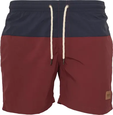 Image de Urban Classics - Slip de bain BLOCK marine / bordeaux - L