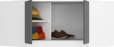 Produktbild von BDW, Eckschrank Aufsatz für Schrank 100cm, Erweiterung, Grau/Weiß