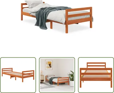 Produktbild von The Living Store Massivholzbett ohne Matratze Wachsbraun 80x200 cm Kiefernholz