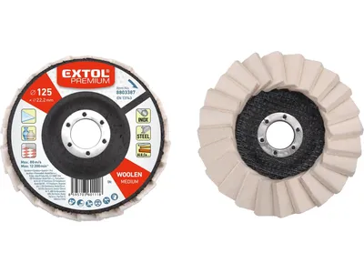 Produktbild von Polierscheibe Extol Premium 8803387 Filzpolierscheibe, schräge Lamelle, Ø 125x12mm