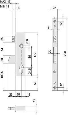 Immagine prodotto di CISA 46215 30 85/30 WB Serratura con scrocco a leva