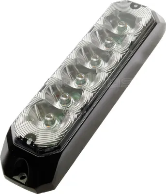 Produktbild von Blitzleuchte - Ledson - 6 led - 5" - 12.8cm - Klar - 1 Blinkmuster - Amber - R65 - 12V-24V