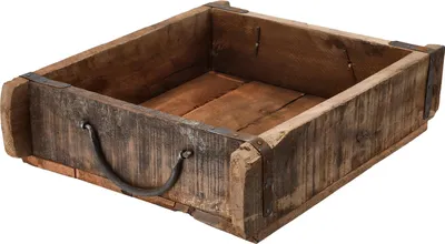 Produktbild von 1.05 Drevená debnička v tvare tehly - cca 30 x 25 cm - staré bukové drevo,  vzhľad - s držadlom