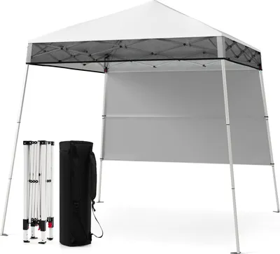 Produktbild von GOPLUS Pop-up Pavillon 2 x 2 m, höhenverstellbar, Gartenpavillon mit Seitenwänden, Tragetasche, 4 Heringe, Faltpavillon mit Sonnenschutz  wasserfest