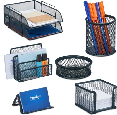 Produktbild von relaxdays 7-teiliges Schreibtisch Organizer Set