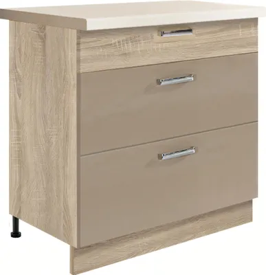 Obrázek produktu pro PREMIO 22D – spodní skříňka 80 cm s 3 zásuvky, béžový vysoký lesk