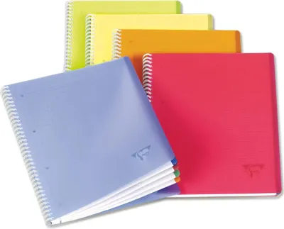 Produktbild von Clairefontaine 5x Doppelspiralbuch 4+, 80 Blatt kariert Farben sortiert 328626C
