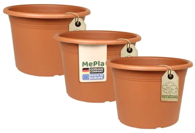 Produktbild von MePla - 3 Stück - Pflanzkübel Cylindro ø 40 terra