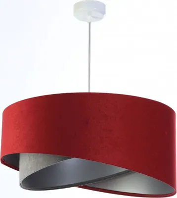 Produktbild von Hängeleuchte Stoff D: 50 cm H: max. 102 cm in Weiß Kastanienbraun Grau Silber E27 rund Modern Hängelampe