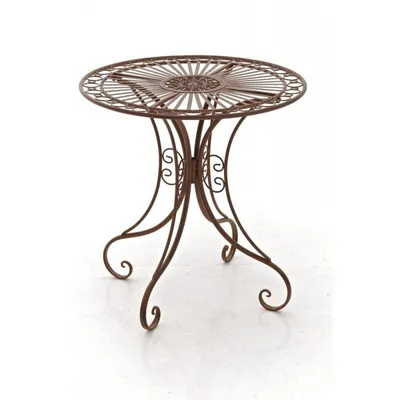 Produktbild von CLP Gartentisch Hari Bistrotisch aus Eisen im Jugendstil für Balkon und Terrasse antik braun
