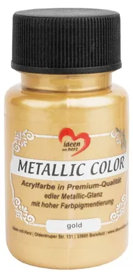 Image de Peinture acrylique métallisée - Or - 50 ml - Séchage rapide - À base d'eau