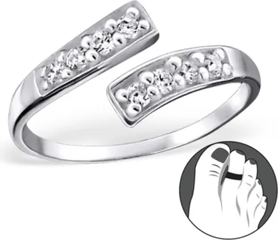 Produktbild von Zehenring Silber 925: Zehring mit Kristallen