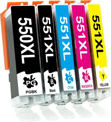 Produktbild von 5pk PGI-550XL CLI-551XL Tintenpatrone für Canon PIXMA  IP7250 IP8700 IX6850 MX720 MX925 MG5450 MG5500 MG6300 MG6450 MG6600