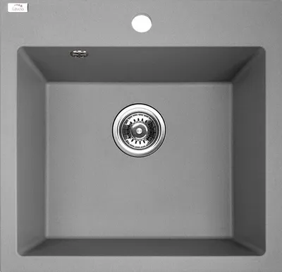 Produktbild von BADLAND Spülbecken Granitspüle Einzelbecken Alena 49x49 Grau | Siphon im SET!