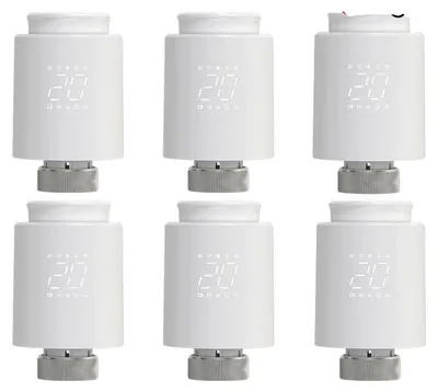 Zdjęcie produktu dla Inteligentne zawory termostatyczne do grzejników, pilot zdalnego sterowania, sterowanie głosowe, Zigbee – 6 sztuk