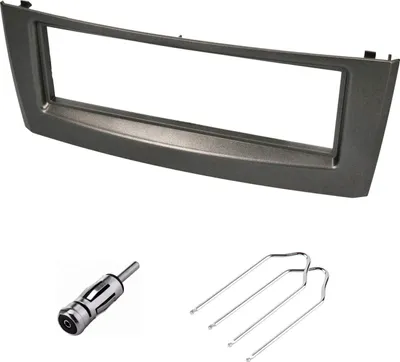 Produktbild von Audioproject A376-10 - Autoradio Radioblende 1-DIN SET kompatibel für FIAT Grande Punto Typ 199 Bj. 2005 - 2009 Linea 2007 - 2012 Antennenadapter Entriegelung grau