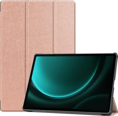 Produktbild von Samsung Galaxy Tab S9 FE Plus Hülle - Tri-Fold Ständer Klapphülle mit Schlaf/Wach-Funktion - Roségold