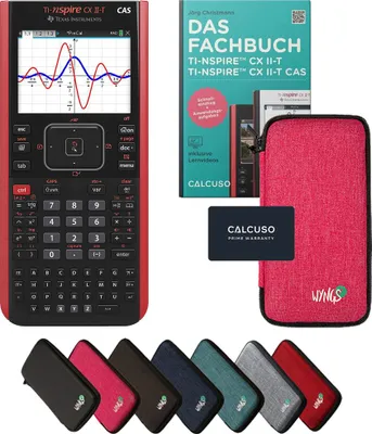 Produktbild von TI-Nspire CX II-T CAS inkl. Schutztasche Pink & Fachbuch (160 Seiten, 17x24cm) – Grafikrechner – Smart Set
