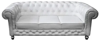 Image de Canapé Chesterfield, ensemble 3 places, revêtement en cuir, modèles WHITTBY